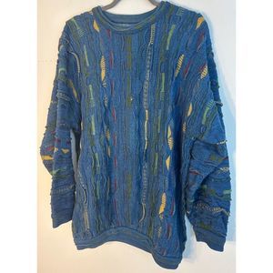 💙🦋 Vintage Rare Original Coogi Blues Oversized Sweater Jumper MEDIUM​
